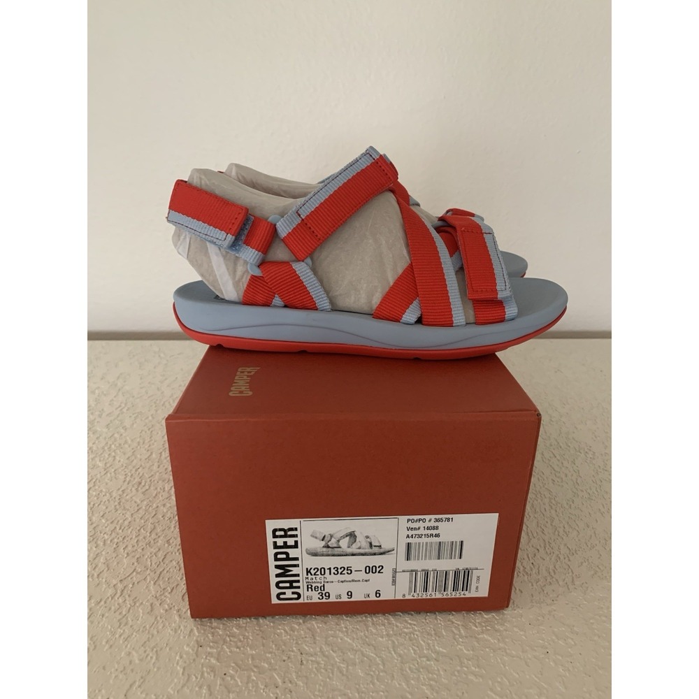 Camper Match Strappy Sandal Women's EU 39‎ US 9 Red/Blue New In Box